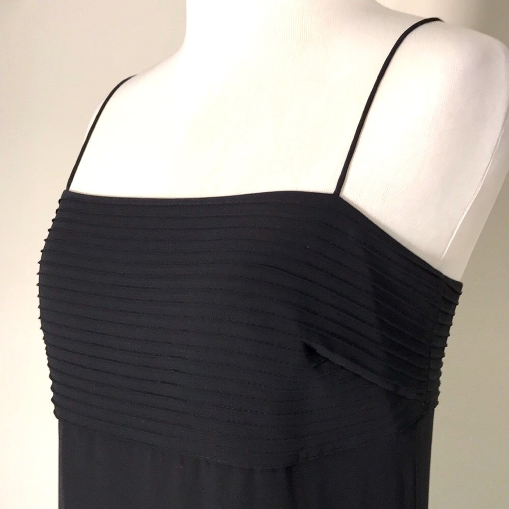 Ann Taylor Women’s Black Spaghetti Strap Midi Dress Size 4 - Picture 2 of 7